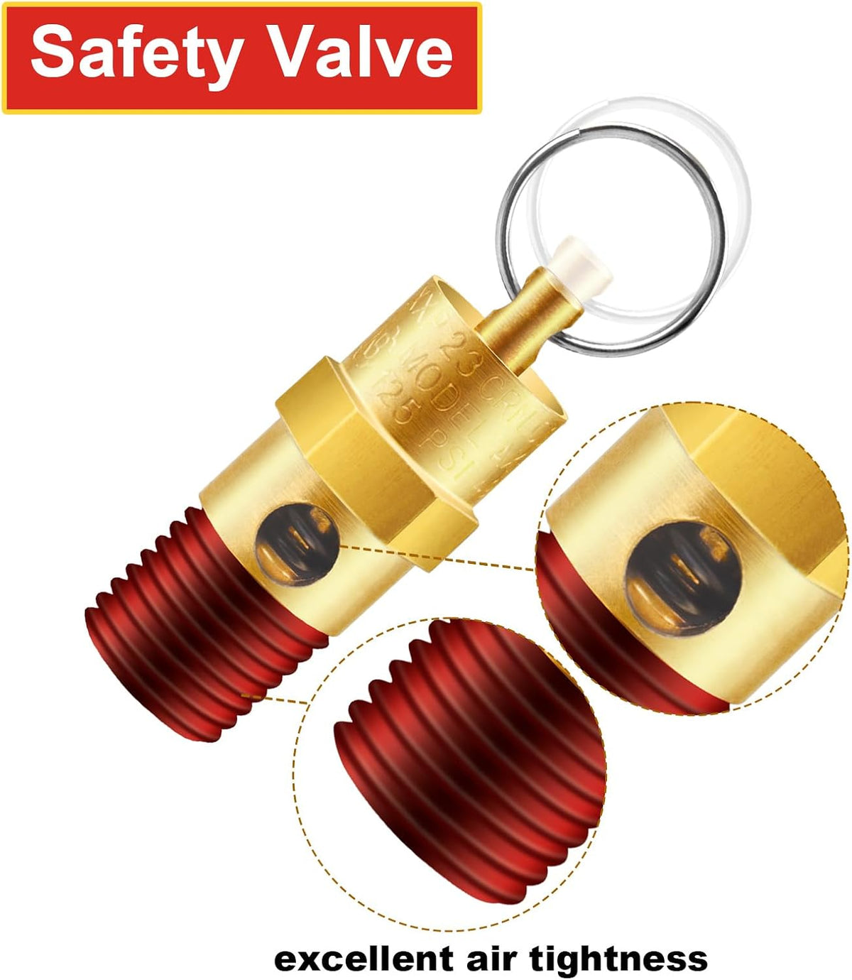 1/4'' NPT Male 150 PSI Air Compressor Pressure Relief Valve Brass