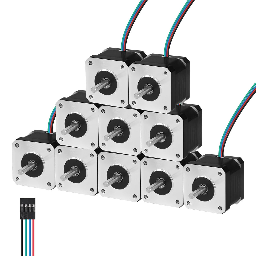 YEJMKJ 10Pack Nema 17 Stepper Motor 42x40mm 0.41Nm (58.06oz·in) 1.5A 2.0Ω