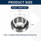 uxcell 13686/13621 Tapered Roller Bearing Cone and Cup Set, 1.5" Bore