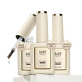 Gel Top Coat, Builder Gel and Base Coat Set, 16ml 3 Pcs Clear Glossy No Wipe Combination for Long Lasting UV Light