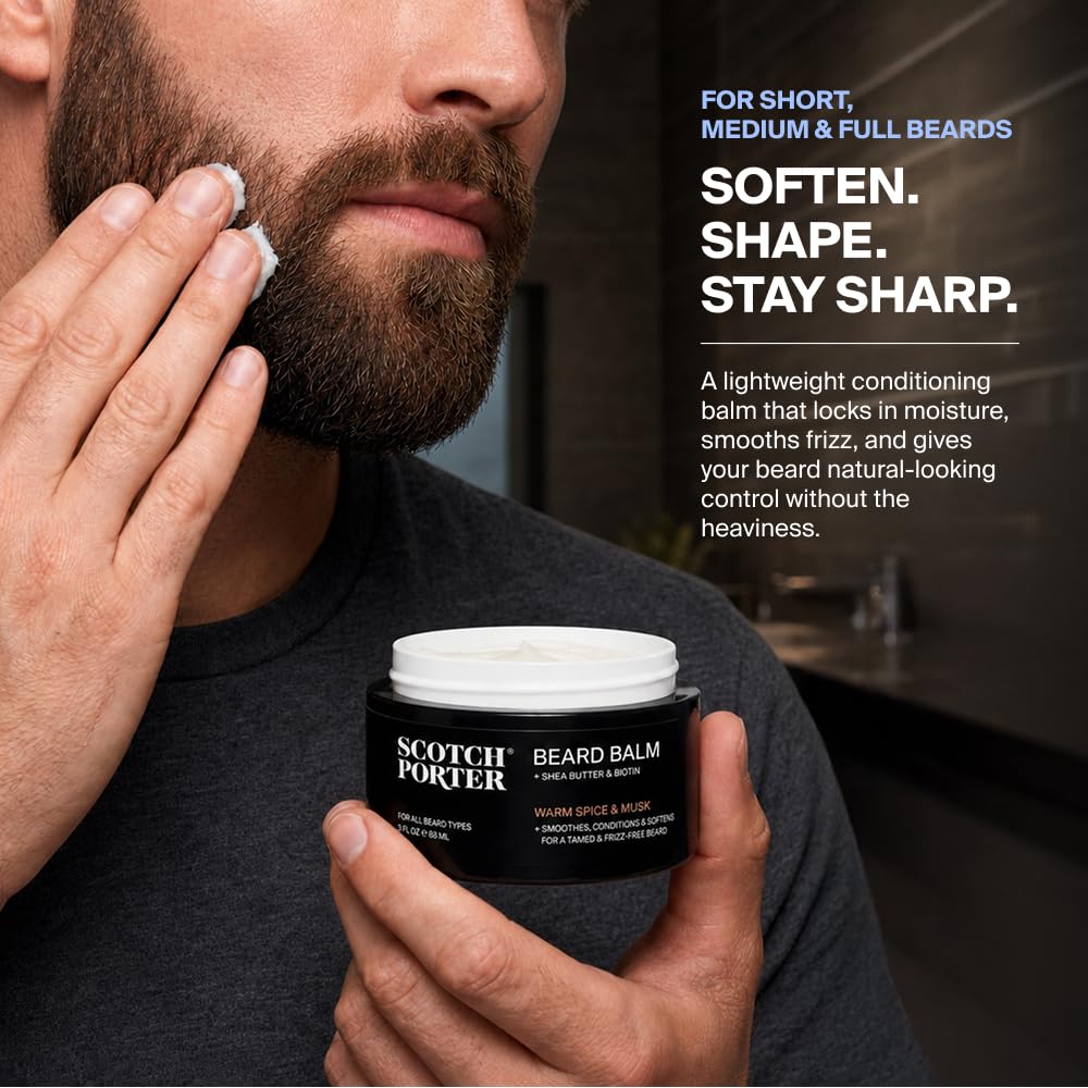 Conditioning Beard Balm for Men, Warm Spice & Musk