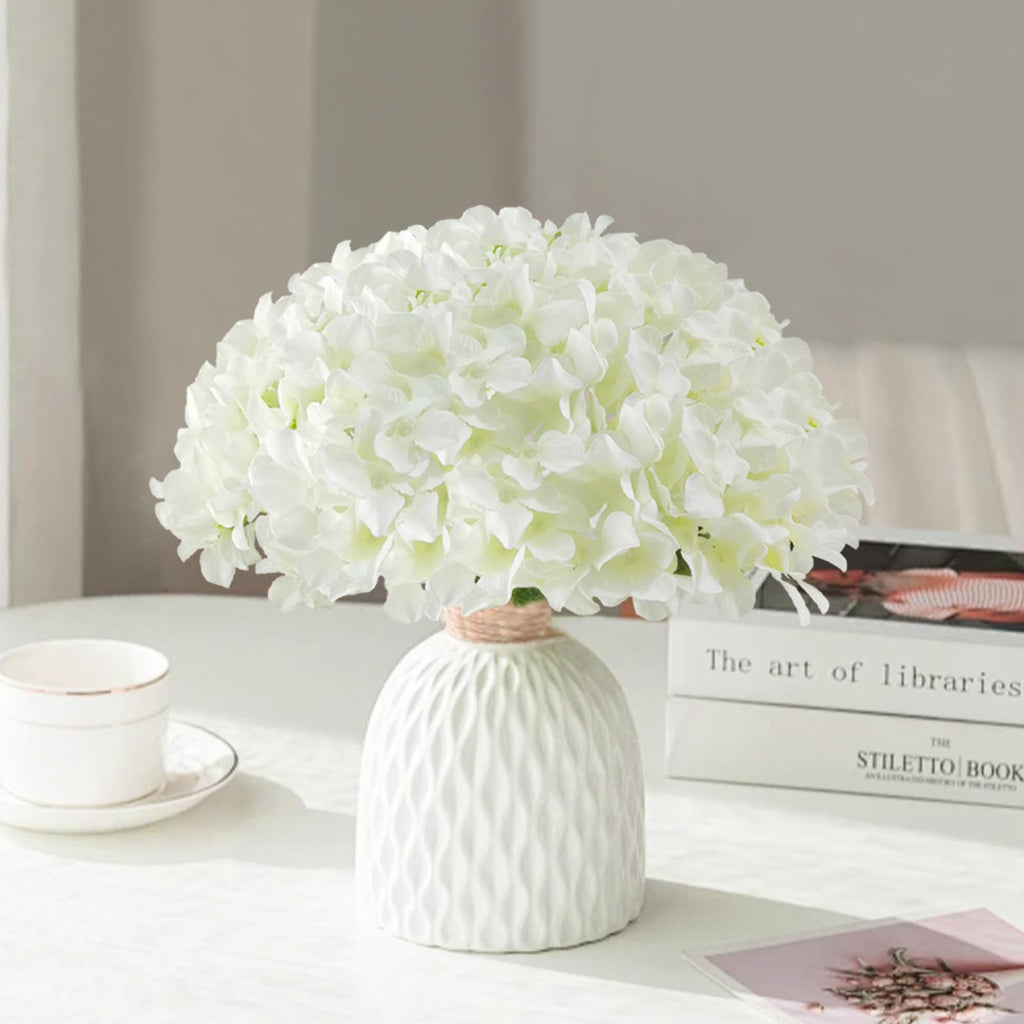 65Pcs White Hydrangea Artificial Flowers Bulk for Home Decor
