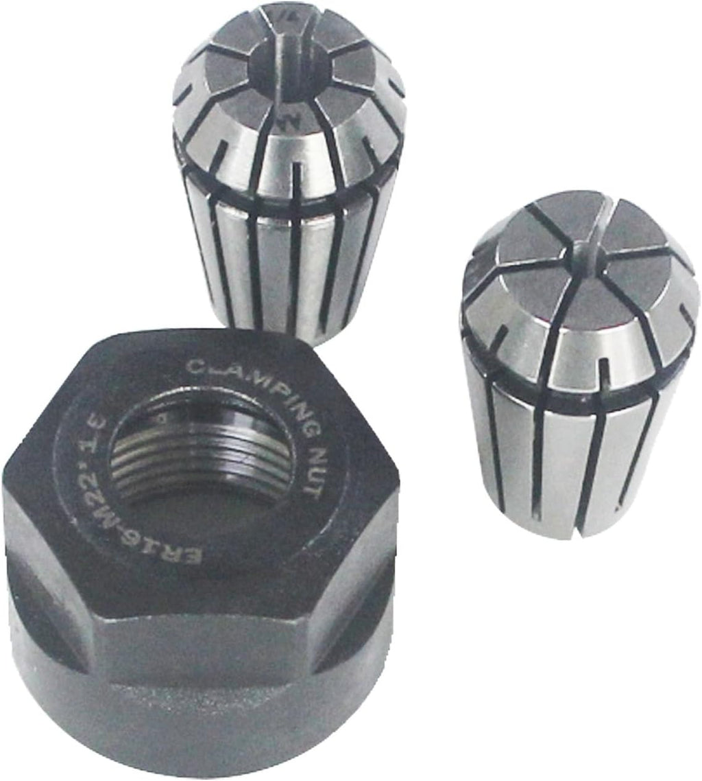 3 Pcs ER16 Spring Collet Nut Set (1/8" Collet & 1/4" Collet)