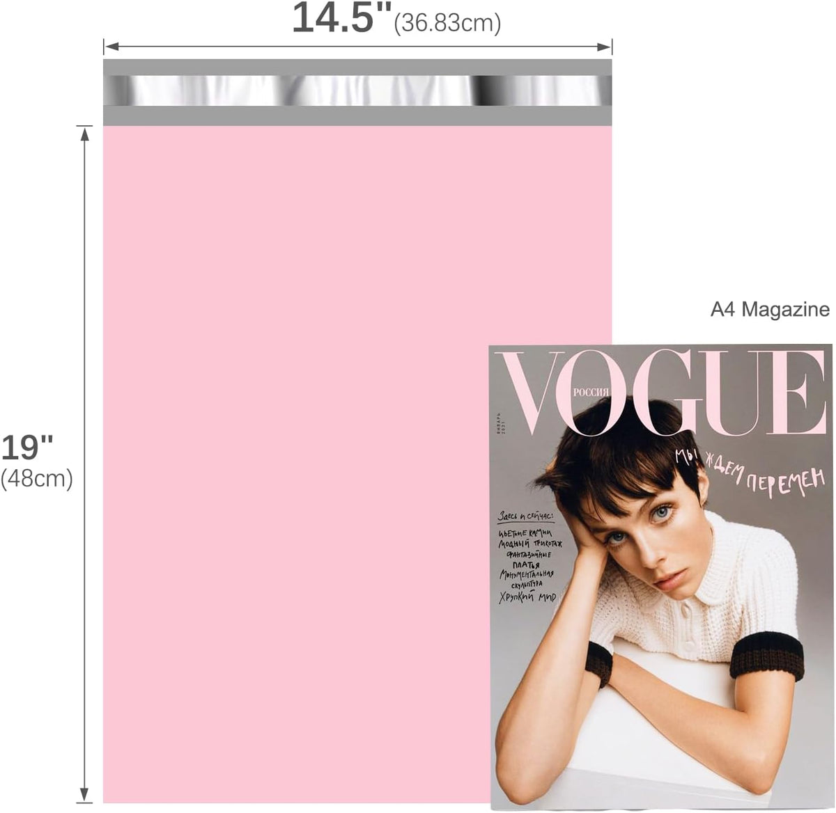 Large Poly Mailers 14.5x19" 100Pcs,Shipping Bags for Clothes,Pink