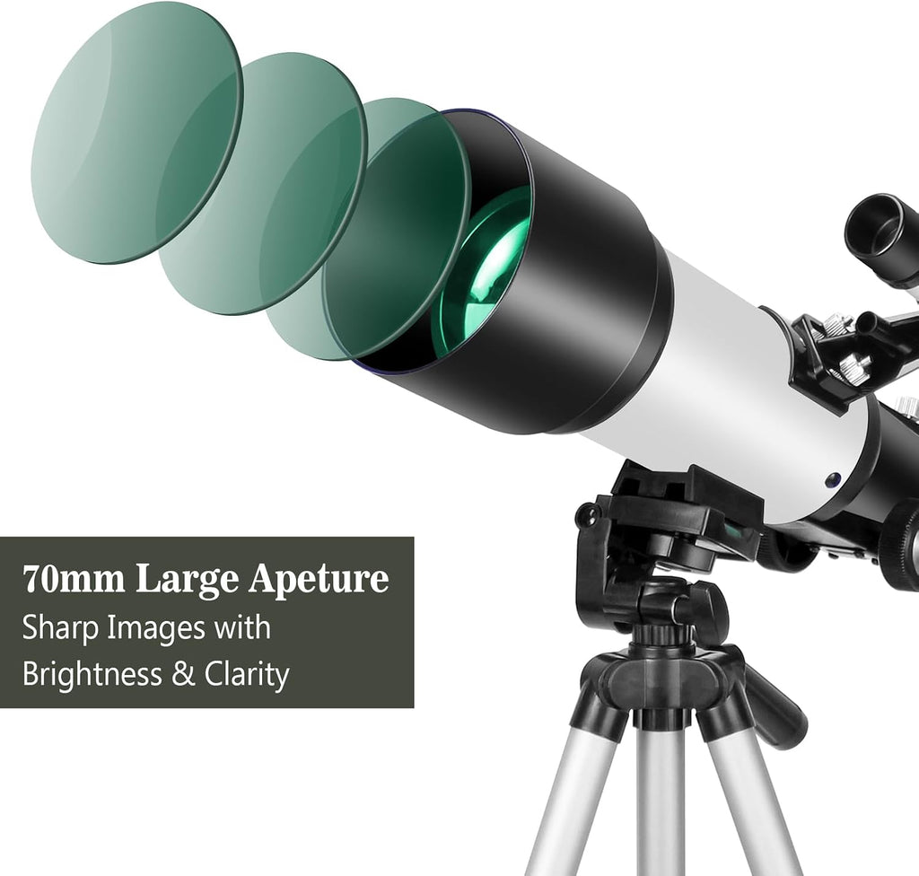 Telescopes, Telescope for Kids and Adults Beginners, 70mm Aperture 400mm Focus Length Refractor Travel Telescope with