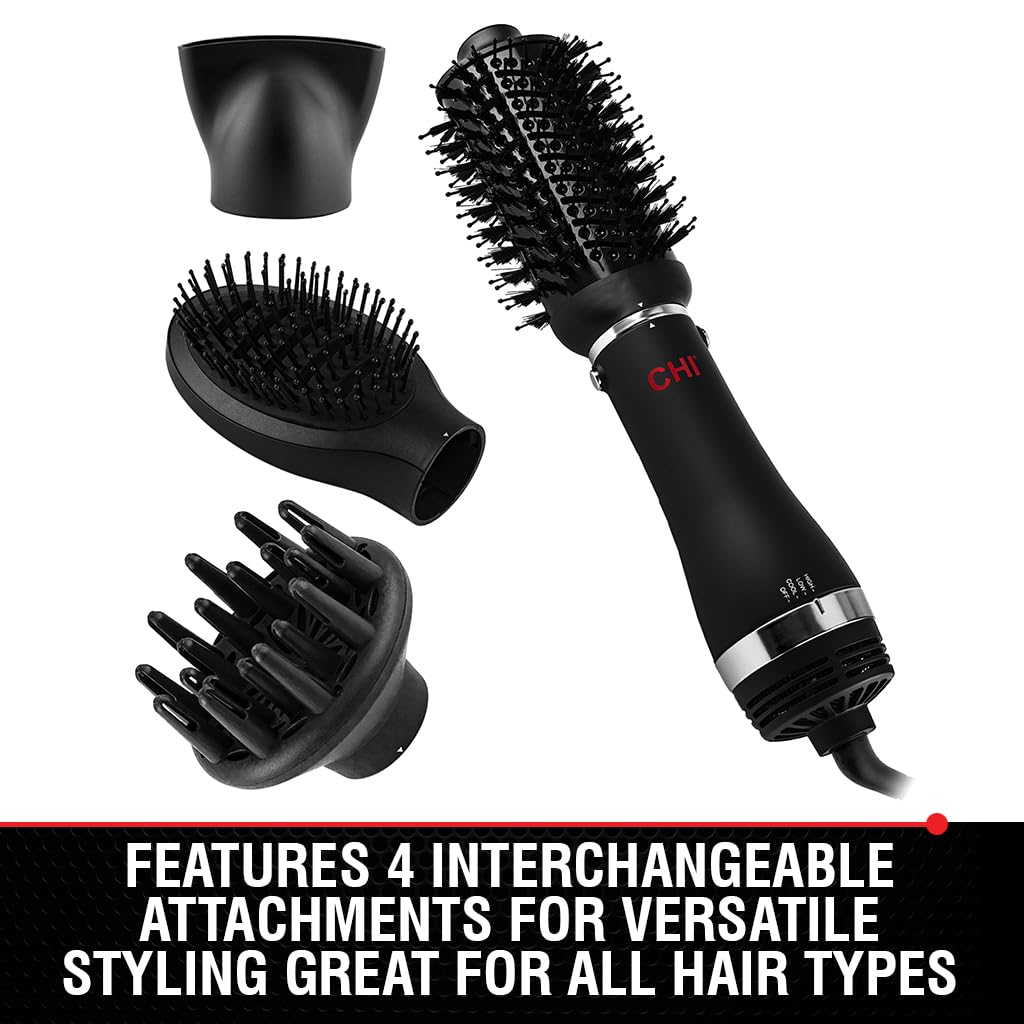 Volumizer 4-in-1 Blowout Brush Hair Dryer, Multi-Attachment Ceramic Ionic Styling Tool, Preserves Natural Hair