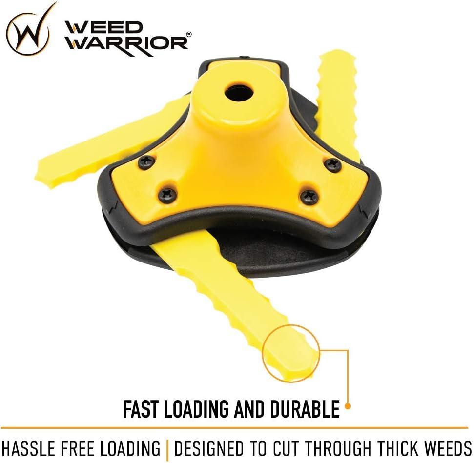 Weed Warrior Push-N-Load 3-Blade Trimmer Head Accessory, Universal Fit
