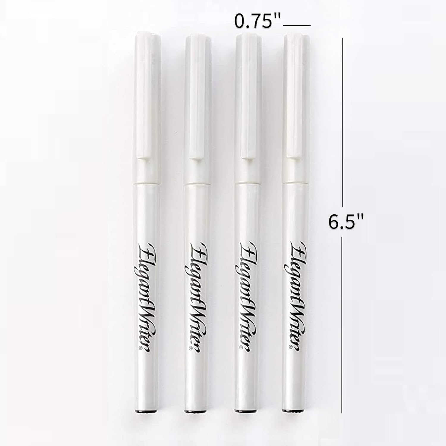 Elegant Writer Acid-Free Non-Toxic Water Based Calligraphy Marker, Chisel Tip, Assorted Size, Black, Set of 4