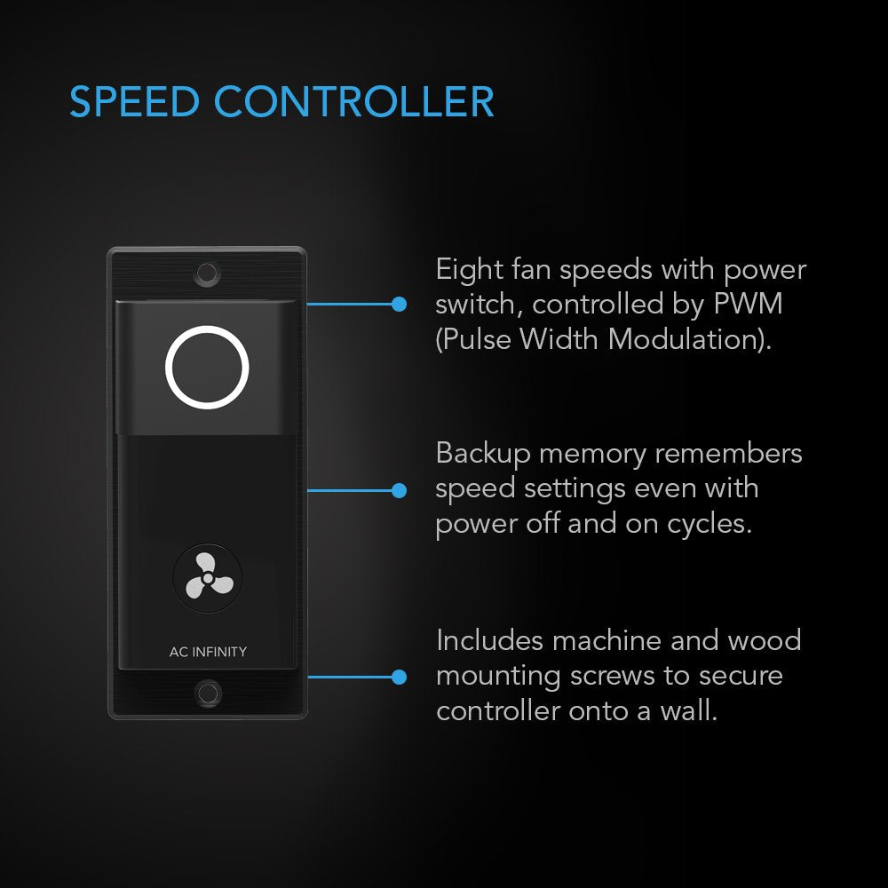 AC Infinity Rack Roof Fan Kit, Quiet Dual-Fans with Speed Controller