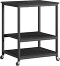 Printer Stand with Locking Wheels, Industrial Mobile Cart, Under Desk Printer Table for Home Office, 23.6 x 19.7 x