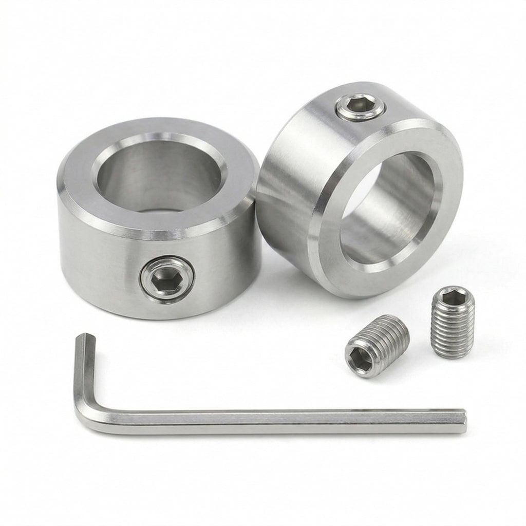 RPS-IND 2PACK 304 Stainless Steel Shaft Collars 20mm Bore with Screws for 3D Printer