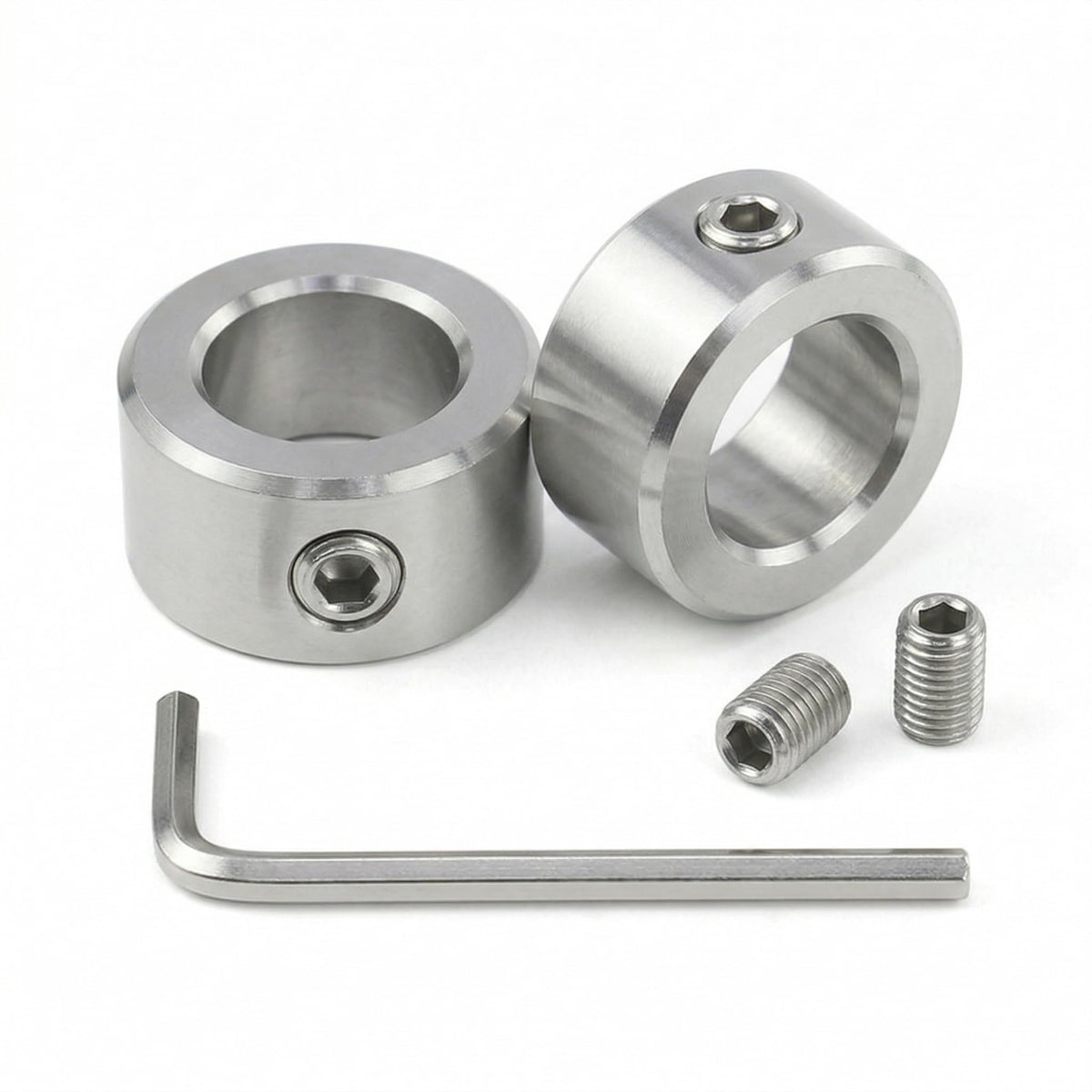 RPS-IND 2PACK 304 Stainless Steel Shaft Collars 20mm Bore with Screws for 3D Printer