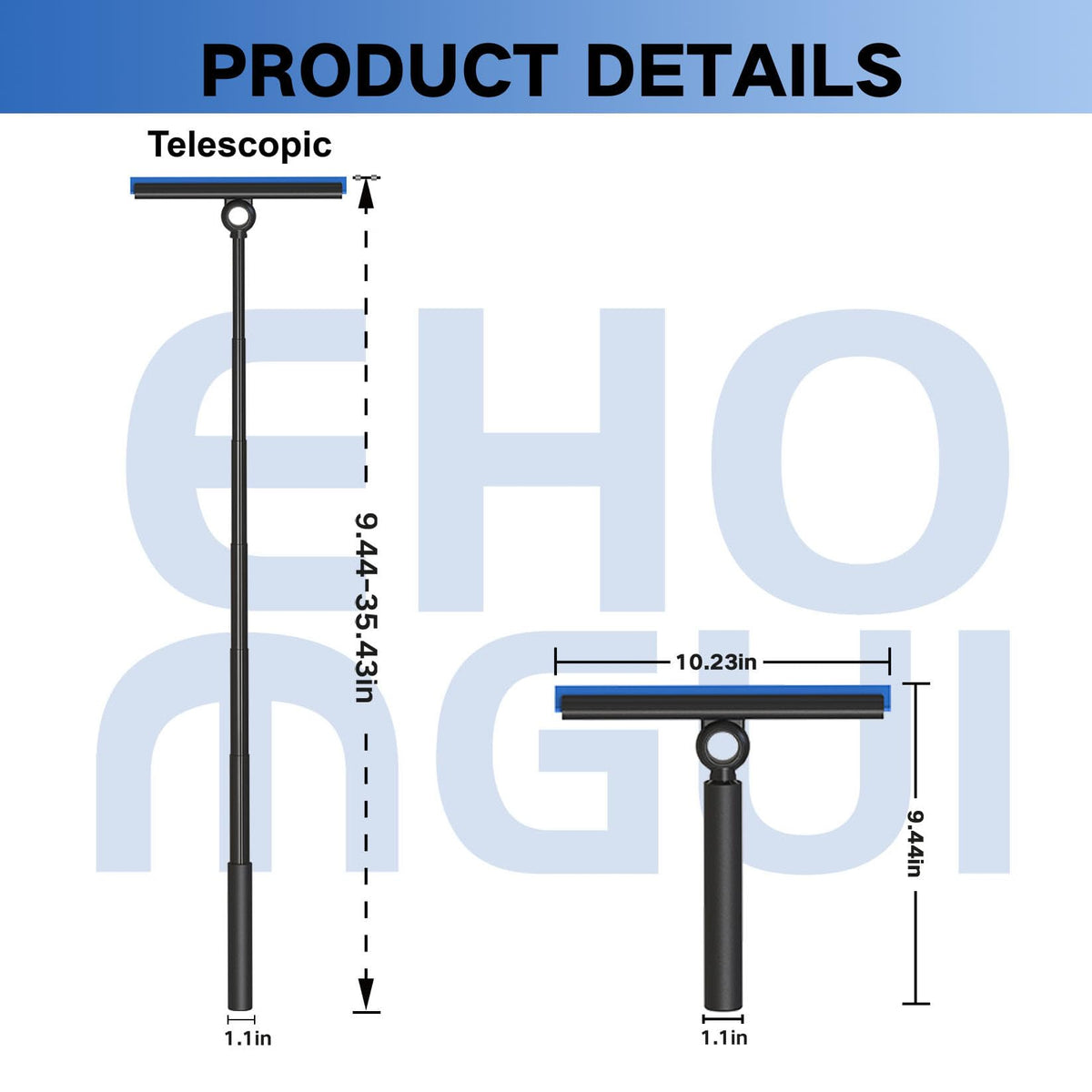 Shower Squeegee for Glass Doors with Long Handle