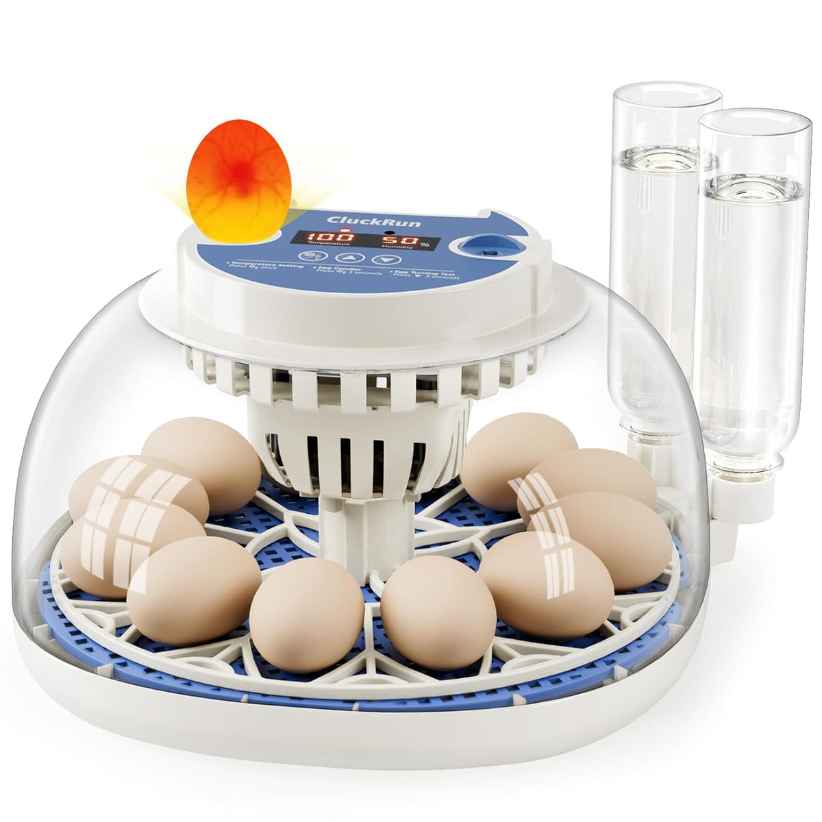 12 Egg Incubators for Hatching Eggs, Auto Turning, Temp & Humidity Control