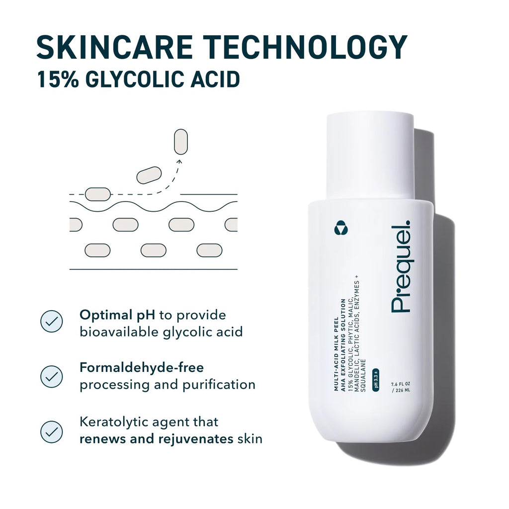 Skin Multi Acid Milk Peel - Glycolic Lactic AHA Exfoliant 7.6oz