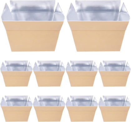 Shipping Boxes, 10 Insulated Coolers, 8.7 X 4.7 X 5.7 In, Foldable, With Foam & Foil Lining