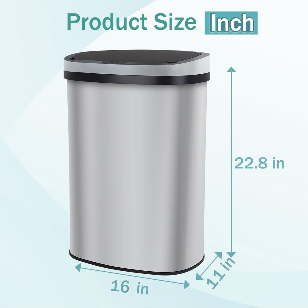 13 Gallon Trash Can Kitchen Garbage Can Stainless Steel Trash Can | 50L Smart Garbage Bin 13 Gallon Garbage Can with