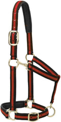 Weaver Leather Nylon Horse Halter, Padded and Adjustable, Chin and Throat Snap Hook Halters for Horses, Brass Plated