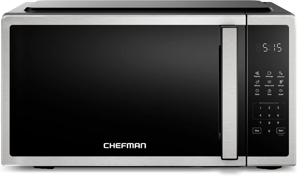 Compact Countertop Microwave, 0.7 Cu Ft, 700W, Stainless | 10 Power Levels, 3 One-Touch Presets, +30 Second Button