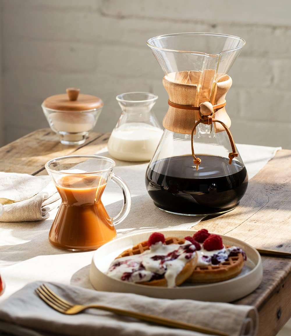 Pour-Over Glass Coffeemaker - Classic Series - 8-Cup - Exclusive Packaging | Manual Drip Coffee Brewer, Non-Porous