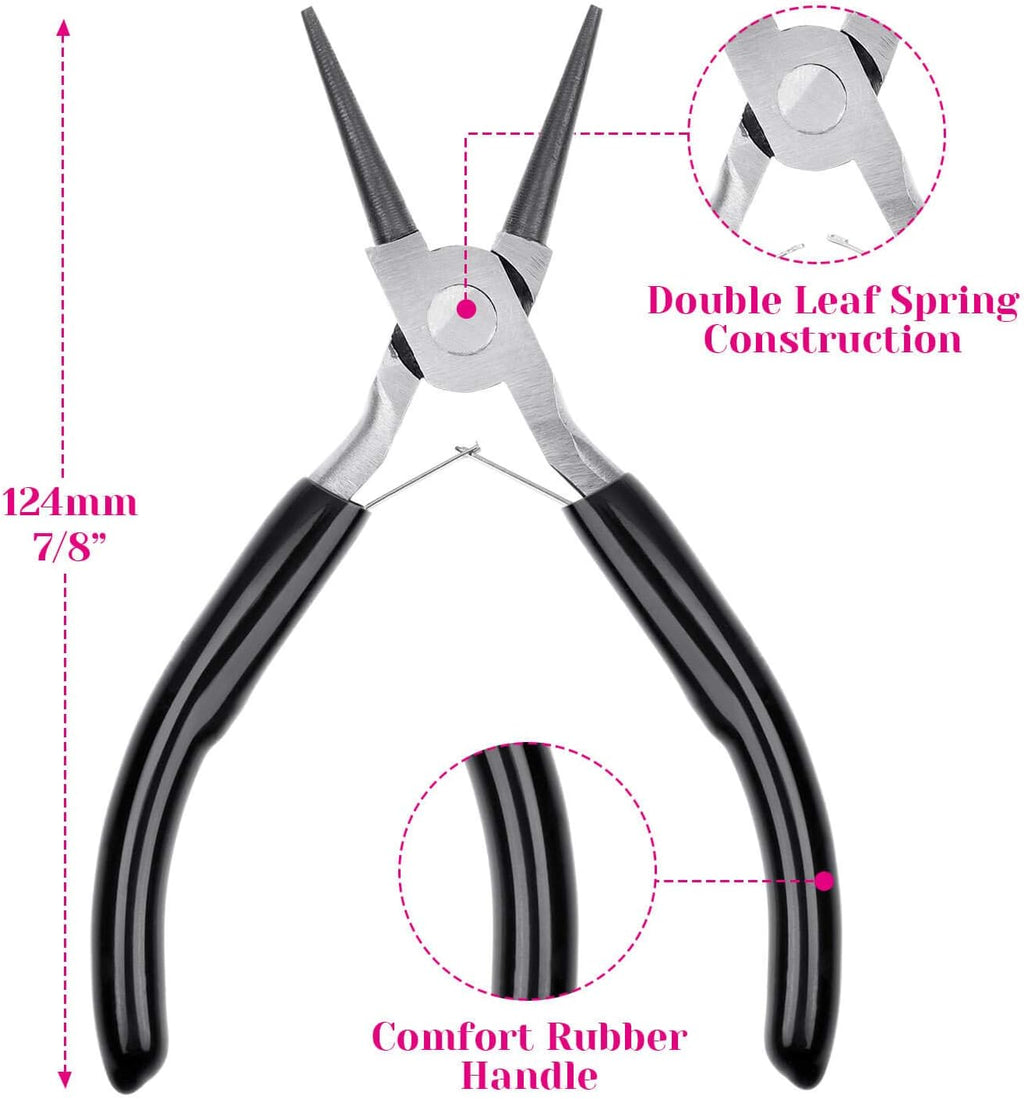 Jewelry Pliers, Cridoz Beading Pliers Set with Needle Nose Pliers, Round Nose Plier and Wire Cutter for Jewelry