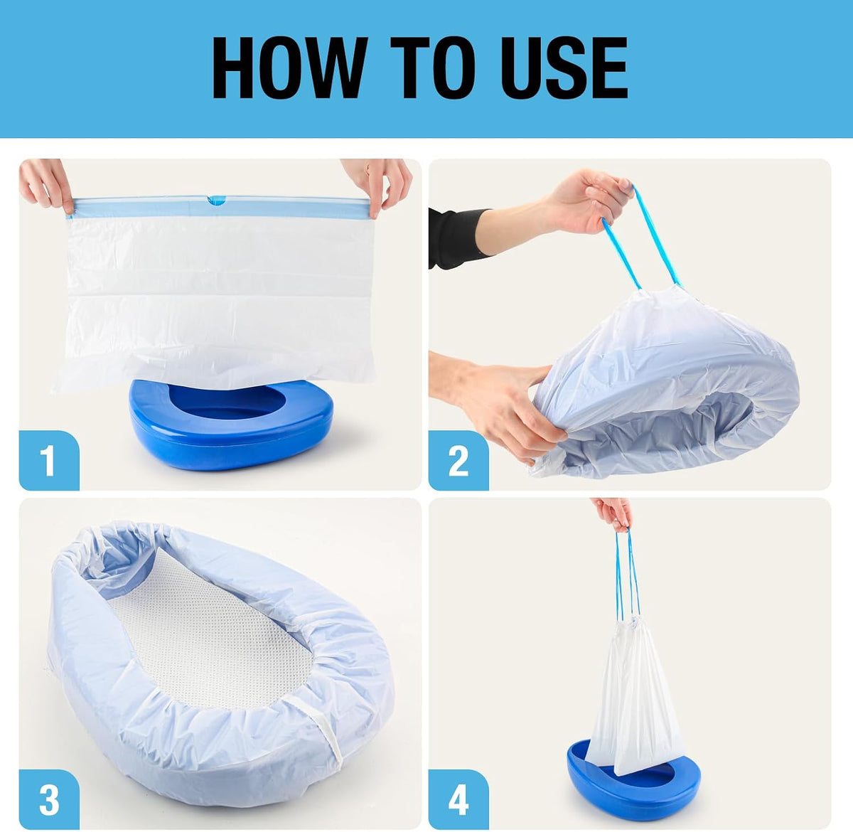 Bedpan Set with 25 Super-Absorbent Pads & Liners: Bedpans for Men & Women