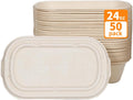50Pcs(24oz) Disposable Meal Prep Food Containers with Lids