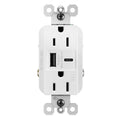 Legrand 15 Amp Weather Resistant Outlet 6A USB Type A/C White 1 Pack