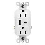 Legrand 15 Amp Weather Resistant Outlet 6A USB Type A/C White 1 Pack