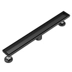 24" Matte Black Linear Shower Drain,2-in-1 Flat& Tile Insert Cover