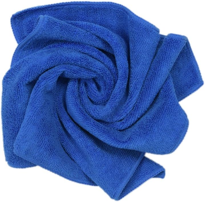 Premium Microfiber Detailing Towels, 340 GSM Lint Free Car Buffing Waxing Polishing Drying Towels (6, Blue, 16x16 Inch)