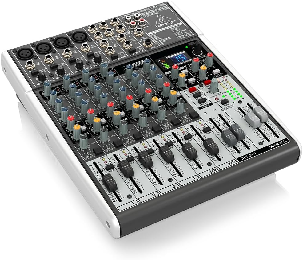 XENYX X1204USB Premium 12-Input 2/2-Bus Mixer with XENYX Mic Preamps and Compressors, British EQ, 24-Bit Multi-FX