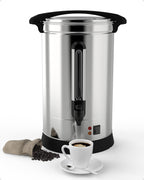 Coffee Urn 100 Cup, 14L/3.8Gal Commercial Coffee Maker for Party Buffet Wedding, Stainless Steel Large Hot Coffee