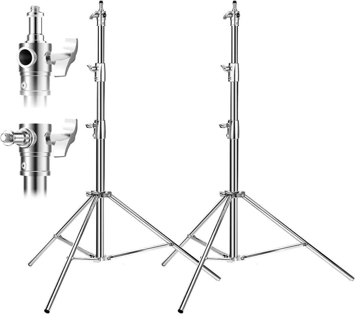 Stainless Steel Light Stand 9.2ft/2.8m Heavy Duty, 2-Pack