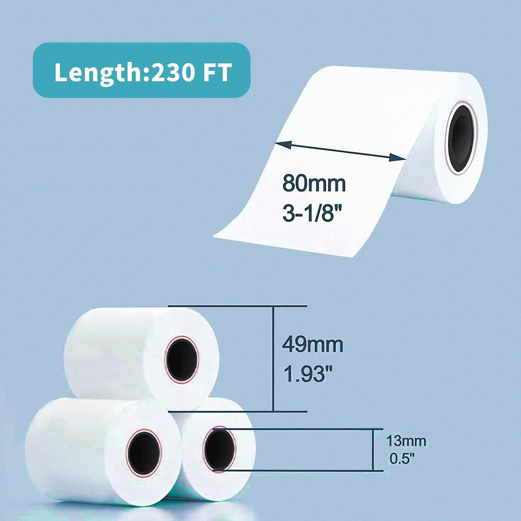 3-1/8" Thermal Paper Rolls - 10 Rolls x 230ft, Compatible with Star Micronics, Epson, IBM & POS Receipt Printers |