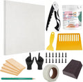 Drywall Repair Kit，34 Pcs 12x12inch Wall Patch Kit with Saw& Wood Boards | Drywall Patch Kit for Large