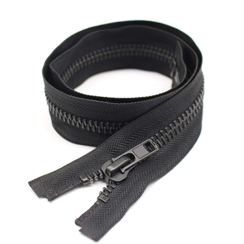 #10 22 Inch Black Nickel Separating Jacket Zipper for Sewing (22")