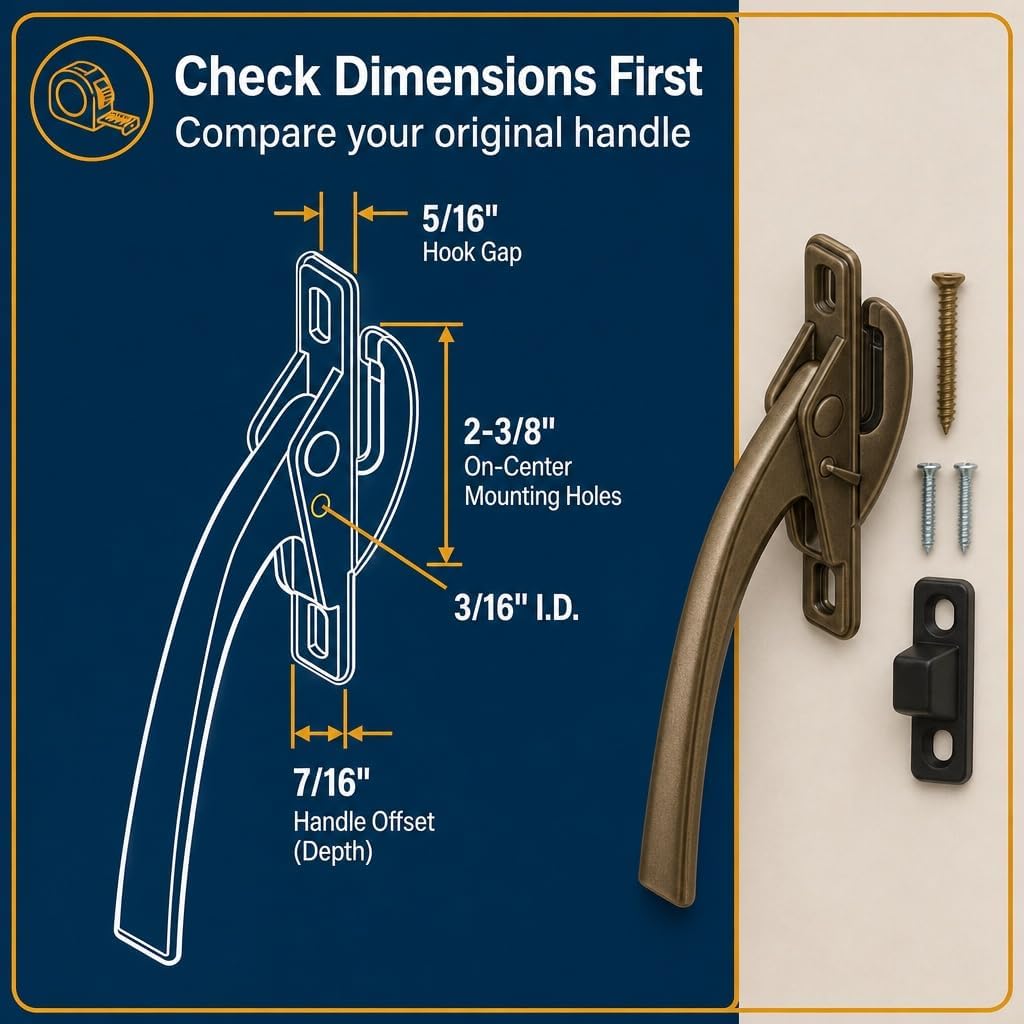 H 3540 Bronze Casement Window Locking Handle (Single Pack)