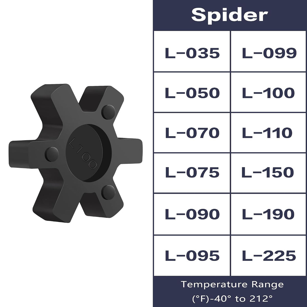XIKE L100 NBR Rubber Spider for L-Jaw Coupling, 1-Pack