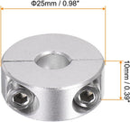 HARFINGTON 4pcs Double Split Shaft Collar for 8mm Shaft Set Screw Clamp-On Collars, 25mm OD, 10mm Width, for Stoppers, Position, Hold Timing Pulleys, Machine Tools, Industry, Anodization