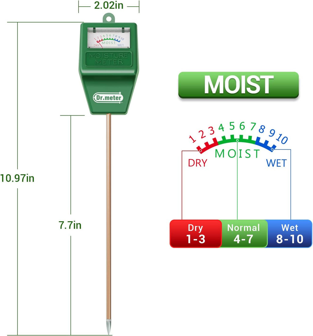 Soil Moisture Meter for Plants, Plant Water Gauge Test Kit | Soil Tester Hygrometer Sensor for Houseplants Garden