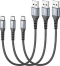 USB C Cable 1FT [3Pack], 3A USB A to USB C Fast Charging Cable Data Transfer Braided Compatible with iPhone 17/16/15