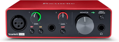 Scarlett Solo 3rd Gen USB Audio Interface for Guitarists, Vocalists, Podcasters or Producers to record and playback