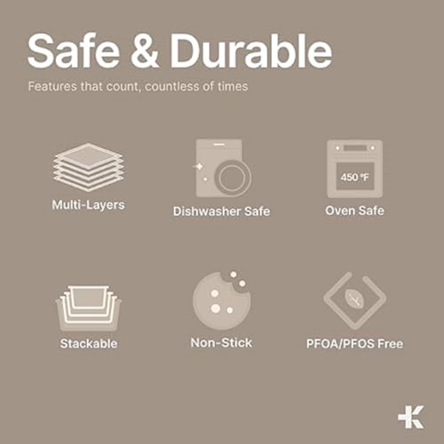 18-Piece Deluxe Nonstick Carbon Steel Bakeware Set - Professional Kitchen Oven Baking Pans with White Silicone
