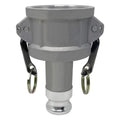 Gloxco Aluminum Type DA Cam and Groove Hose Fitting, Reducer, 2" Female Coupler x 1" Male Adapter (CAM-2010-DA-AL)
