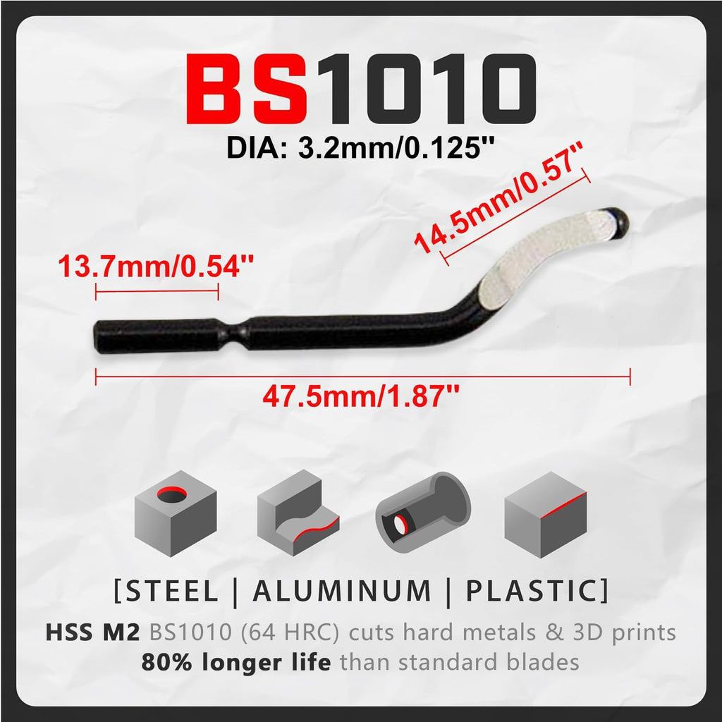 AFA Tooling Deburring Tool, 11 M2 Blades, Red CNC Anodized Aluminum Handle | Built for 3D printing, metal, PVC