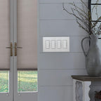 Lutron Claro Light Switch Cover Plate, 4 Gang Wallplate, Gloss