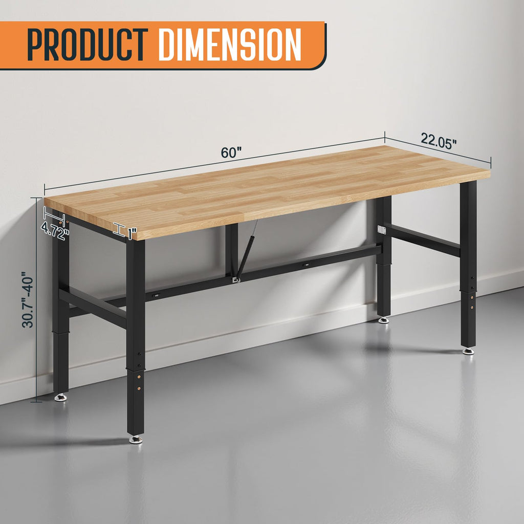 60" Adjustable Folding Workbench