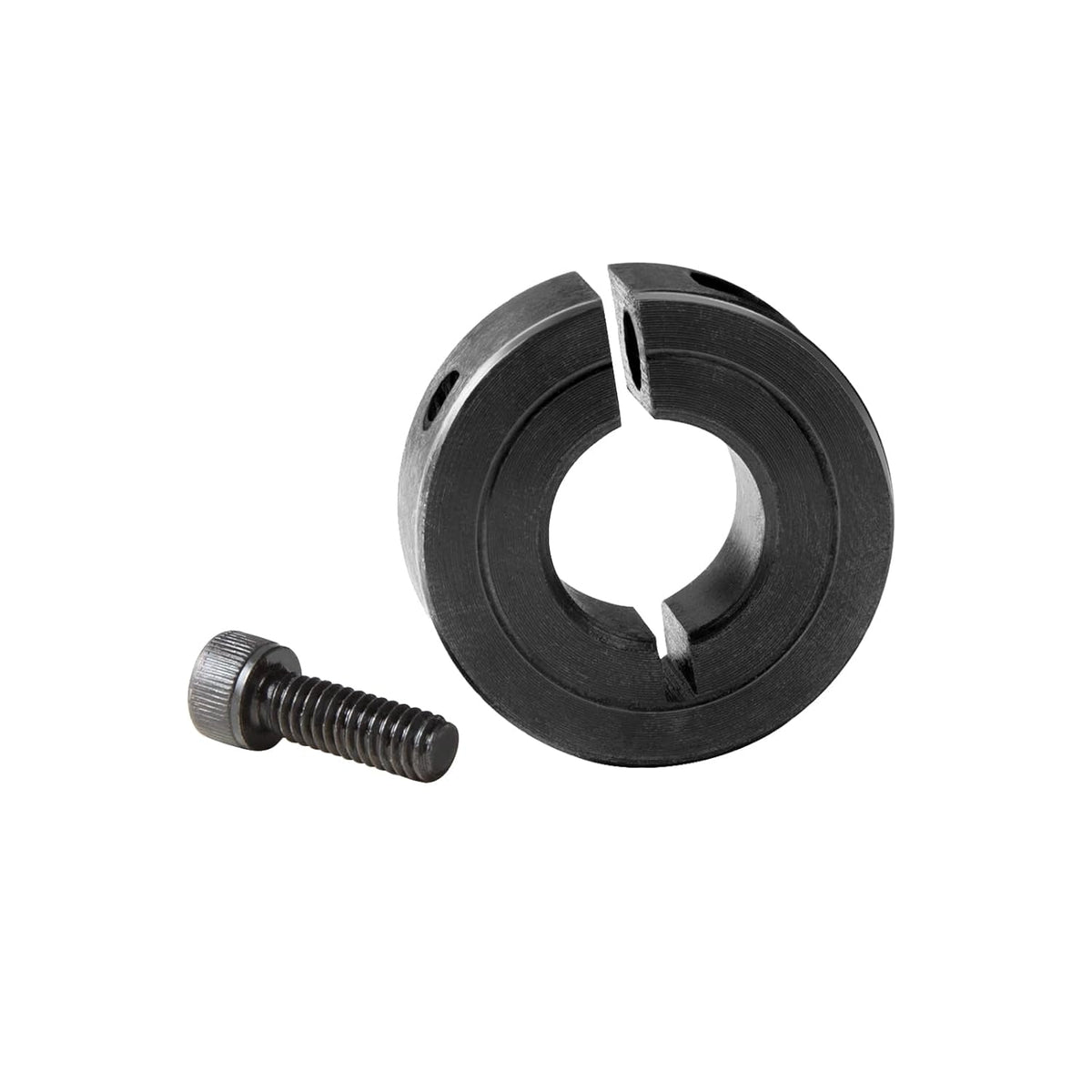 (4-Pack) Shaft Collar 1/2" Bore, 1045 Steel Set Screw Split Clamp-On Collars, 1-1/8" OD, 13/32" Thickness, with M4 Set Screws