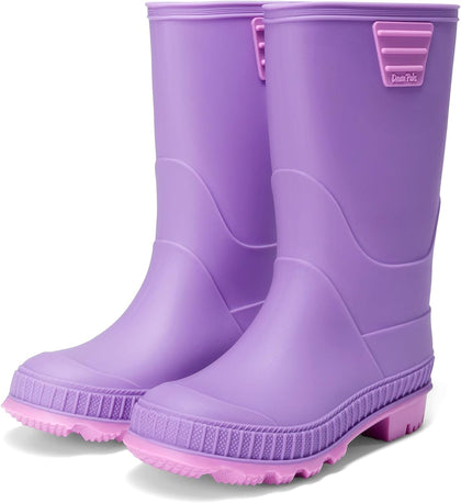 Kids Waterproof Outdoor Rain Boots | Lightweight,Non-Slip Outsole,Easy-On,Unisex Boys Girls,Outdoor Puddle Rainy Day